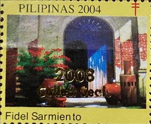 Stamp, Fidel Sarmiento, Cinderellas,  , Flowers, Plants (Flora), Tuberculosis / TBC
