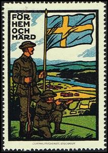 Stamp, Foer hem och hard soldat and flag, Cinderellas,  