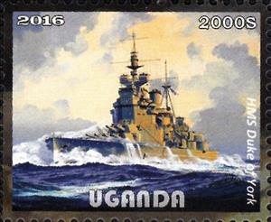 Stamp, HMS Duke of York, Cinderellas,  , Ships, Warships