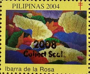 Stamp, Ibarra de la Rosa, Cinderellas,  , Flowers, Plants (Flora), Tuberculosis / TBC