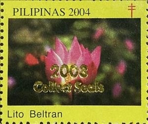 Stamp, Lito Beltran, Cinderellas,  , Flowers, Plants (Flora), Tuberculosis / TBC
