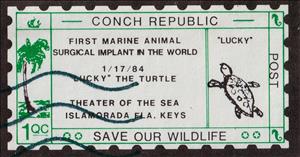 Stamp, Lucky, Cinderellas,  , Sea (Marine) Mammals, Sea Life, Turtles