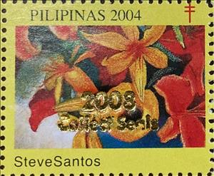 Stamp, Steve Santos, Cinderellas,  , Flowers, Plants (Flora), Tuberculosis / TBC