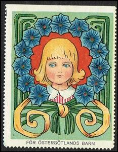 Stamp, Sverige foer oestergoetlands barn large size, Cinderellas,  