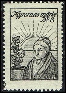 Stamp, Sverige myrornes marke no 8, Cinderellas,  