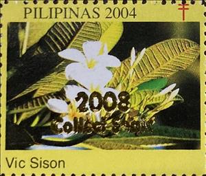 Stamp, Vic Sison, Cinderellas,  , Flowers, Plants (Flora), Tuberculosis / TBC