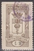 Stamp, Diritti di Segreteria - Coat of arms, Cyrenaica, Italian Administration- Revenue Stamps,  , Coats of Arms, Crowns and Coronets