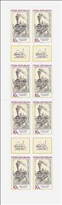 Booklet Pane, František Hudeček - Stamp of 1956, Czech Republic,  , Railways