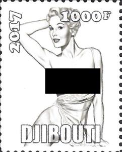 Stamp, Mark Blanton, Djibouti- Illegal Stamps,  , Art, Nudes, Women