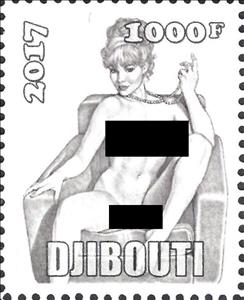 Stamp, Mark Blanton, Djibouti- Illegal Stamps,  , Art, Nudes, Women