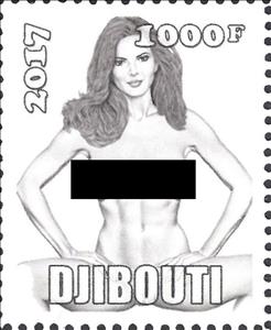 Stamp, Mark Blanton, Djibouti- Illegal Stamps,  , Art, Nudes, Women