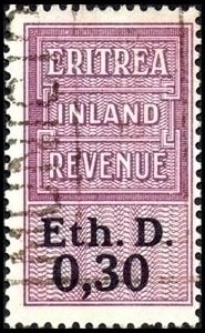 Stamp, "ERITREA INLAND REVENUE", Eritrea,  , Letters (Alphabet), Numbers