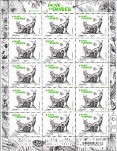 Mini Sheet, Europa (C.E.P.T.) 2021 - Endangered Species, France,  , Animals (Fauna), Antelopes, Butterflies, C.E.P.T. / Europe, Insects, Lynx, Mammals, Wild Cats