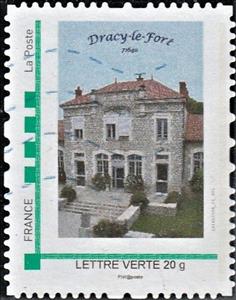 Stamp, Dracy-le-Fort Mairie, France- Personalized stamps,  , Buildings, Government Buildings