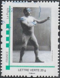 Stamp, Vintage Photo of Boxer, France- Personalized stamps,  , Boxing, Photographs, Sports