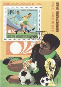 Souvenir Sheet, Riva and Piazza, Equatorial Guinea,  , Flags, Sport, Football (Soccer)