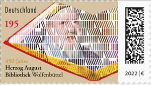 Stamp, Herzog August Library, Wolfenbüttel, 450 Years, Germany, Federal Republic,  , Anniversaries and Jubilees, Books, Libraries