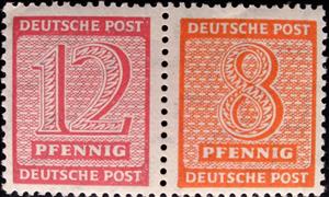Se-tenant, Numeral, Germany, Soviet Occupation of West Saxony,  , Numbers