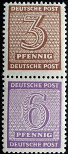 Se-tenant, Numeral, Germany, Soviet Occupation of West Saxony,  , Numbers