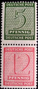 Se-tenant, Numeral, Germany, Soviet Occupation of West Saxony,  , Numbers