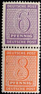Se-tenant, Numeral, Germany, Soviet Occupation of West Saxony,  , Numbers