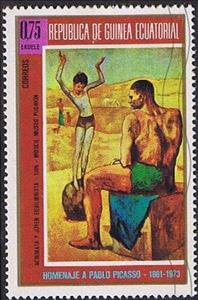 Stamp, Artists, Equatorial Guinea,  , Paintings, Art, Artists