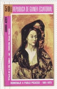 Stamp, Portrait de Madame Benedetta Canals, Equatorial Guinea,  , Paintings, Art