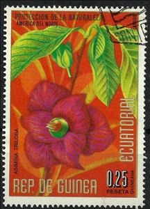 Stamp, Asimina triloba, Equatorial Guinea,  , Flowers, Plants (Flora)