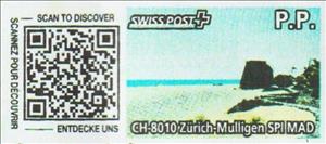 Stamp, Majorca Beach. QR code, Personalized and Private Mail Stamps,  , Beaches, Coastal Areas, Islands, Tourism