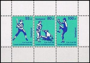 Mini Sheet, Stadspost, Personalized and Private Mail Stamps,  , Baseball, Sports