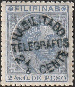 Alfonso XII overprinted Telegrafos