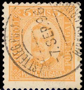 Stamp, King Carlos I of Portugal (1863-1908), Ponta Delgada,  , Famous People, Heads of State, Kings, Men, Royalty