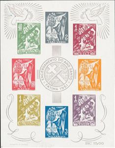 Souvenir Sheet, Extension of Holy Year, Portuguese Colonies,  , Holy Year, Popes