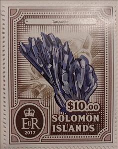 Stamp, Tanzanite, Solomon Islands,  , Minerals