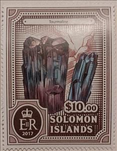 Stamp, Turmaline, Solomon Islands,  , Minerals