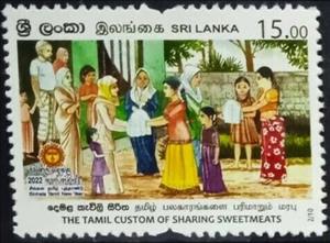 Souvenir Sheet, Sharing Sweetmeats, Sri Lanka,  , Festivals, New Year