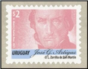 Stamp, José Artigas (1764-1850) (2021 Imprint Date), Uruguay,  , Famous People, Generals, Heroes, Independency Activists, Men, Military Officers, Politicians, Государственный деятель