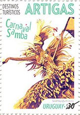 Stamp, Samba Dancer, Uruguay,  , Dance, Tourism