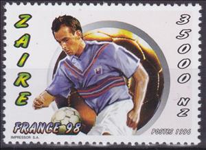 Stamp, France Player without a Number, Zaire,  , Football (Soccer), Sports