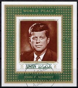 Mini Sheet, John F. Kennedy, Ajman,  , Famous People, Heads of State
