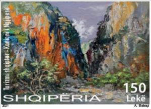 Stamp, Canyon of Gjipe, Albania,  , Tourism