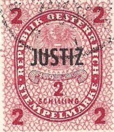 Stamp, Stempelmarke 2 Schilling, Austria,  , Eagles, Seals (Emblems)