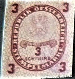 Stempelmarke 3 Schilling