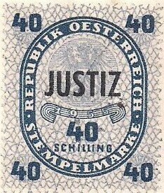Stamp, Stempelmarke 40 Schilling, Austria,  , Eagles, Seals (Emblems)