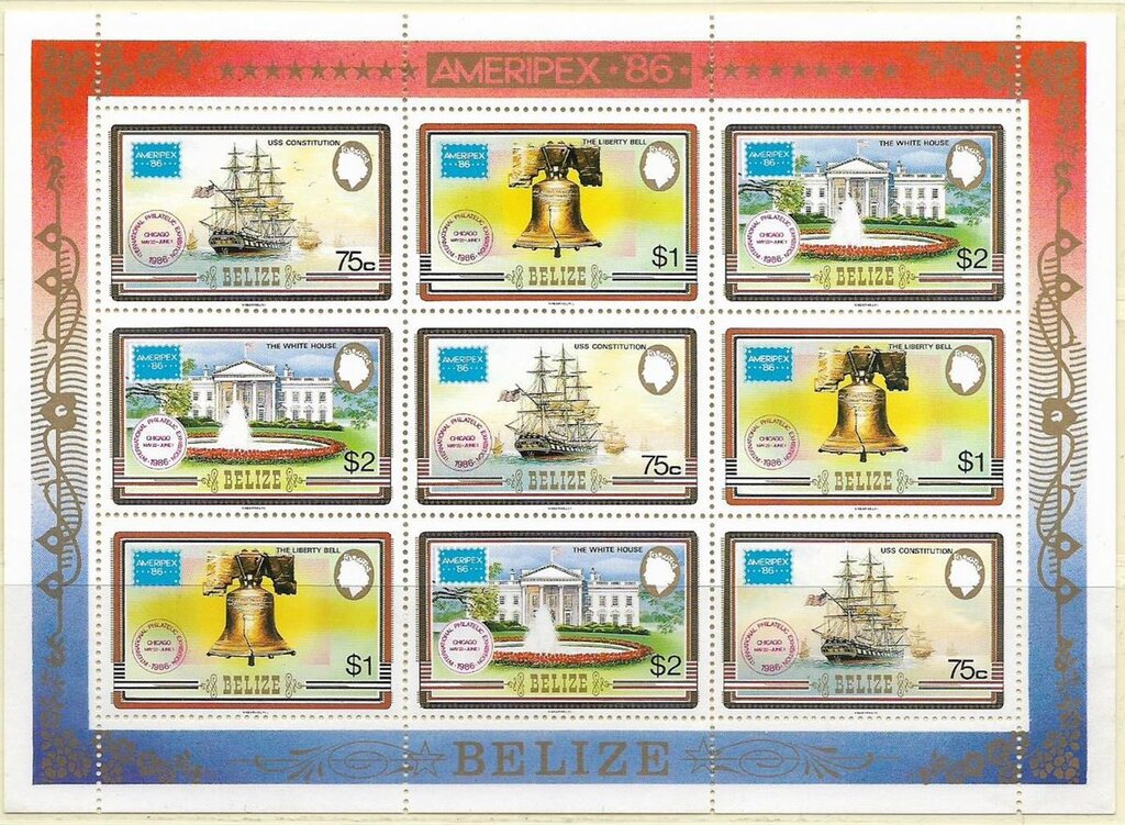 "AMERIPEX 86" International Stamp Exhibition Mini Sheet 2