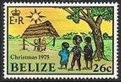 Stamp, Children and "Crib", Belize,  , Children, Christmas