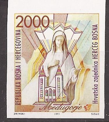 Statue of Mary and the Church in pilgrimage Medjugorje