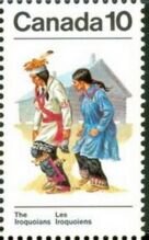 Stamp, Iroquois Couple, Canada,  , Culture, Dance, Folklore, Native Americans (Indians), Suits and Costumes