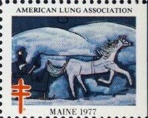 Stamp, American Lung Association, Cinderellas,  , Charity, Christmas, Tuberculosis / TBC