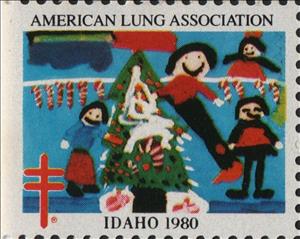 Stamp, American Lung Association, Idaho, Cinderellas,  , Charity, Christmas, Tuberculosis / TBC
